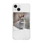 ワンニャンSHOPのネザーランドドワーフ（グレー）🐇 Soft Clear Smartphone Case