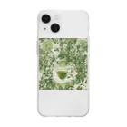 千裕アトリエ（いつもありがとう）のグリーンティーのアート　green tea art Soft Clear Smartphone Case