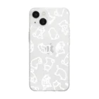 Fluffy_HUGSの【フラハグ】線画パターン Soft Clear Smartphone Case