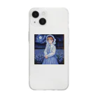 ZZRR12の月と共に輝く美女 Soft Clear Smartphone Case