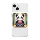 chikarabizのかわいいパンダ、イラストのグッズ Soft Clear Smartphone Case