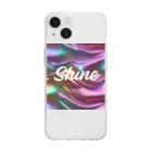 Kumamanのオーロラシルク　Shineロゴ入り Soft Clear Smartphone Case