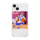 アニマルデザインのバスケットボールプレイヤーブル Soft Clear Smartphone Case
