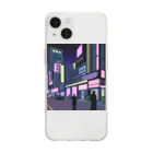 Chill_dreamのサイバーパンク風イラスト Soft Clear Smartphone Case