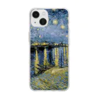 名画館のゴッホ「ローヌ川の星月夜」　フィンセント・ファン・ゴッホの絵画【名画】 Soft Clear Smartphone Case