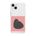 たま屋のねこねこシルエット　ピンク Soft Clear Smartphone Case