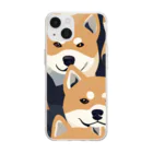 pinetreeの柴犬 マルチ Soft Clear Smartphone Case