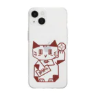 Lin Designのしかくい招き猫 Soft Clear Smartphone Case