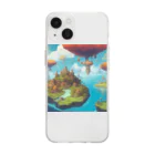 G7のショップの 幻想の浮遊アイランド コレクション（Fantastical Levitating Islands Collection） Soft Clear Smartphone Case