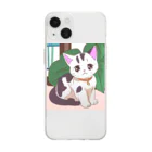 FortuneRiserのふわにゃんこ Soft Clear Smartphone Case