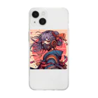 UKIYO-SKETCHのUKIYO-GIRL　MASK Soft Clear Smartphone Case