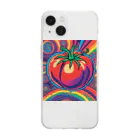 PSYCHEDELIC ARTのPSYCHEDELICトマト Soft Clear Smartphone Case