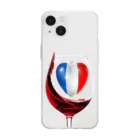 WINE 4 ALLの国旗とグラス：フランス（雑貨・小物） Soft Clear Smartphone Case