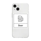 ミニマルくんの四角におさまるBeer Soft Clear Smartphone Case