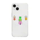 森図鑑の[森図鑑] 龍とハシビロコウとガマグチヨタカのツーリング Soft Clear Smartphone Case