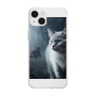 ZZRR12の「境界を見つめる猫の眼差し」 Soft Clear Smartphone Case