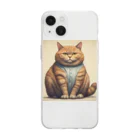 machakooのぽっちゃり猫 Soft Clear Smartphone Case