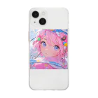 ぶーたんの雨音の中 Soft Clear Smartphone Case