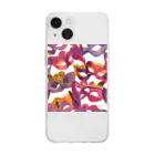 AI水彩アート ~カミとハサミ~の色とりどりの仮面のモダンな水彩画 Soft Clear Smartphone Case