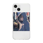 El Sol 85のパーカーフードの少女　池袋編2 Soft Clear Smartphone Case