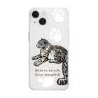 MUSEUM LAB SHOP MITのSnow leopard＊ユキヒョウ　あしあとスマホケース Soft Clear Smartphone Case