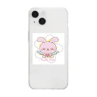 Anela’Eheuの天使のうさぎハピバニちゃん Soft Clear Smartphone Case
