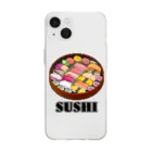 猫と釣り人のSUSHI_1R Soft Clear Smartphone Case