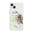 北山紫仙(Shisen's SHOP)のコキンメフクロウさん Soft Clear Smartphone Case