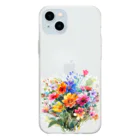 ゆかまるSHOPのカラフルなブーケ Soft Clear Smartphone Case