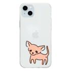 akane_art（茜音工房）のゆるチワワ（オレンジ） Soft Clear Smartphone Case