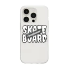 THREE;RIDE_Surf/Skate/SnowのTHREE RIDE skateboard beginnerケース Soft Clear Smartphone Case