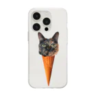 サビちゃんのサビ猫ソフトクリーム Soft Clear Smartphone Case