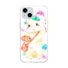 しず華＊(カラー･リボンボン)の絵描き屋のキキくん Soft Clear Smartphone Case