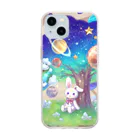 星屑屋魔法雑貨店のLittle Garden Soft Clear Smartphone Case