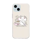 itsuto-こねこしょうしょうめんへらのスマホ「あまあまちょっとぬるめ」back color Soft Clear Smartphone Case