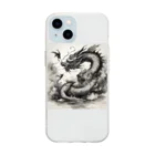 070-7412-0063の舞龍 Soft Clear Smartphone Case