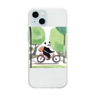 ZOZOZONの自転車パンダ Soft Clear Smartphone Case