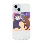 ブギーズのタイマン猫 Soft Clear Smartphone Case