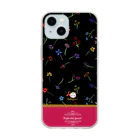 旅猫王子れぉにゃん👑😼公式(レイラ・ゆーし。)のバイカラー【小花柄☆れぉにゃん】ワインレッド Soft Clear Smartphone Case