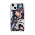 ZZRR12の時間の守護者、猫耳の魔女の神秘的なダンス Soft Clear Smartphone Case