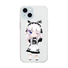 nene🐱shop💙の黒猫ネネちゃん Soft Clear Smartphone Case