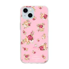 旅猫王子れぉにゃん👑😼公式(レイラ・ゆーし。)の【英国ローズガーデン🌹バラ】ベリーピンク Soft Clear Smartphone Case