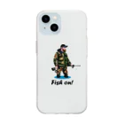 【公式】Fish on！の釣り人デザイン① Soft Clear Smartphone Case