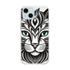 629_CAT_ARTのモノラルキャット2 Soft Clear Smartphone Case