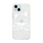 WshopTYの後ろの色に塗られるねこさん Soft Clear Smartphone Case