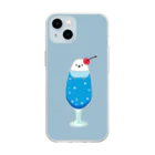 ハナのお店のシマエナガソーダ（ブルー） Soft Clear Smartphone Case