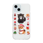 〜たけしゃんのお店〜の芝犬サンタ② Soft Clear Smartphone Case