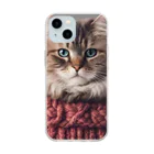 てくのちゃんのサンタを信じてる猫　ロゴなし Soft Clear Smartphone Case