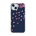 Musashi和柄Shop 【Japanese pattern】の夜桜ソフトクリアスマホケース Soft Clear Smartphone Case