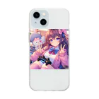 luckyTigerのゲーム女子 Soft Clear Smartphone Case